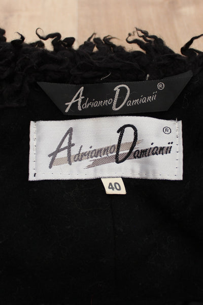 VINTAGE WOOL CASHMERE FAUX FUR COAT - SIZE 8