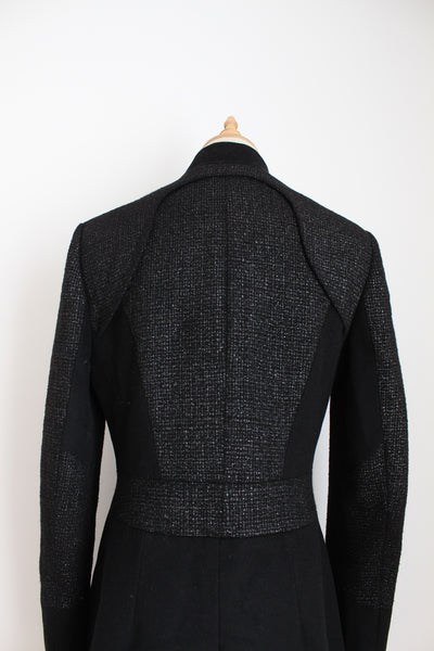 KAREN MILLEN WOOL COAT BLACK - SIZE 8