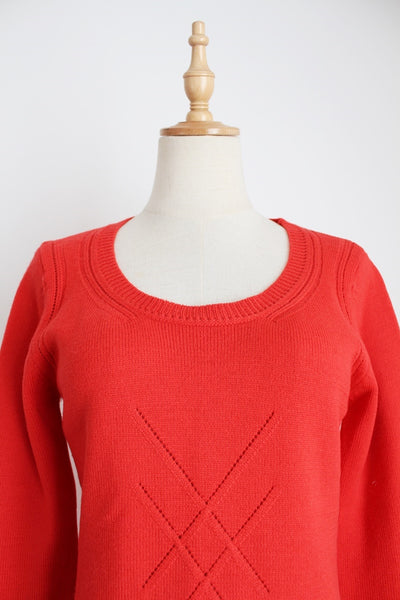 RODIER 100% WOOL SWEATER CORAL - SIZE S