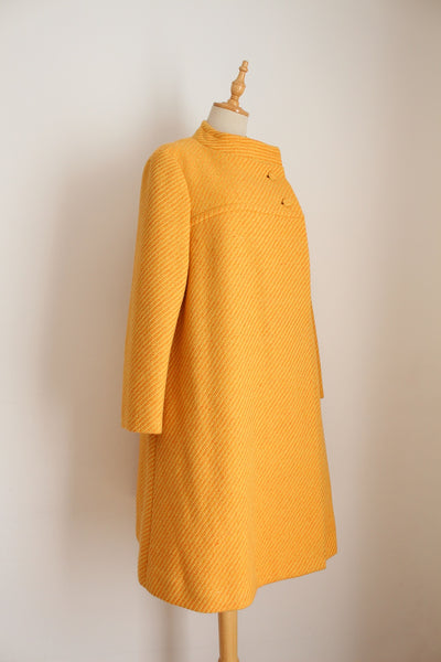 VINTAGE WOOL SWING COAT YELLOW - SIZE 10