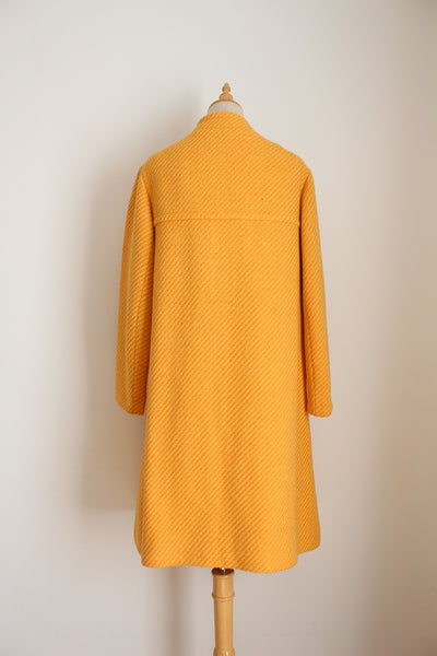 VINTAGE WOOL SWING COAT YELLOW - SIZE 10