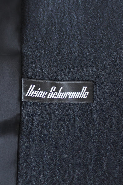 100% WOOL VINTAGE JACQUARD COAT BLACK - SIZE 16