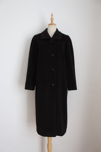 ERICH FEND VINTAGE WOOL COAT BROWN - SIZE 12
