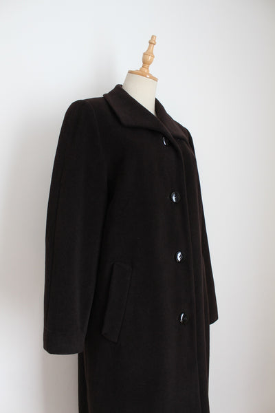 ERICH FEND VINTAGE WOOL COAT BROWN - SIZE 12