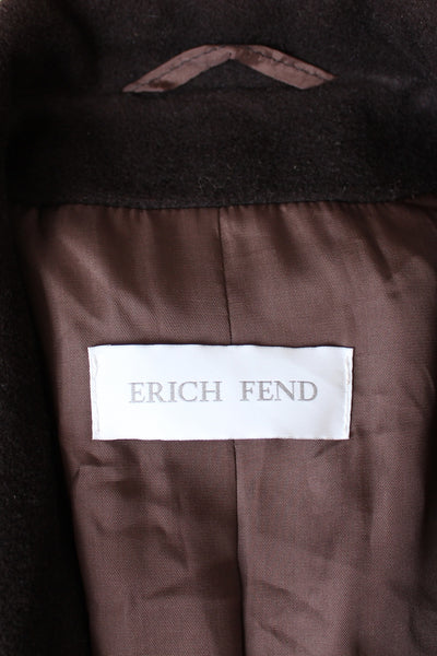 ERICH FEND VINTAGE WOOL COAT BROWN - SIZE 12