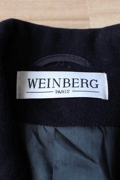 WEINBERG PARIS WOOL VINTAGE JACKET NAVY - SIZE 12