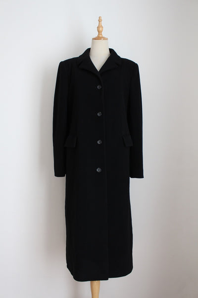 FUCHS SCHMITT WOOL CASHMERE COAT BLACK - SIZE 10