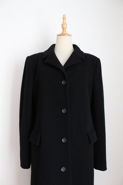FUCHS SCHMITT WOOL CASHMERE COAT BLACK - SIZE 10