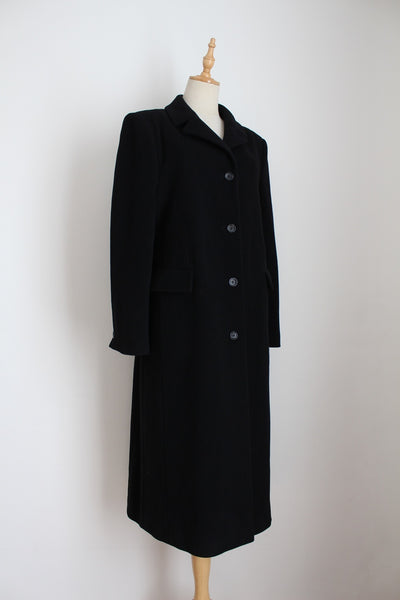 FUCHS SCHMITT WOOL CASHMERE COAT BLACK - SIZE 10