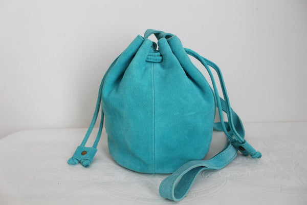 PROMOD GENUINE SUEDE LEATHER BAG TURQUOISE