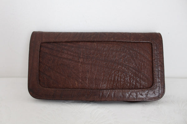 GENUINE BUFFALO SKIN CLUTCH BAG BROWN