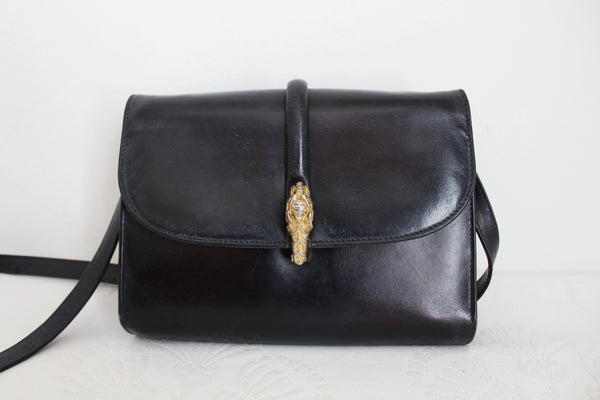 GENUINE LEATHER VINTAGE TIGER BAG NAVY