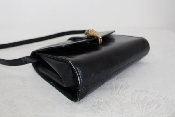 GENUINE LEATHER VINTAGE TIGER BAG NAVY