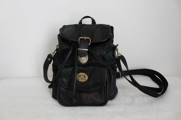 VINTAGE GENUINE LEATHER PATCH BACKPACK