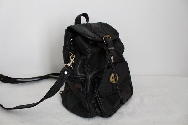 VINTAGE GENUINE LEATHER PATCH BACKPACK