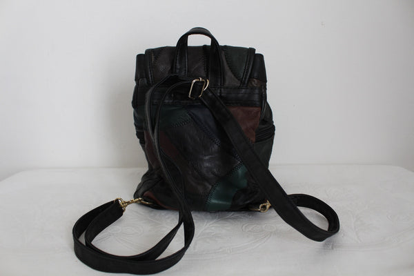 VINTAGE GENUINE LEATHER PATCH BACKPACK