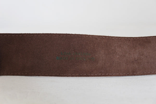 VINTAGE GENUINE LEATHER BRASS WIDE BELT