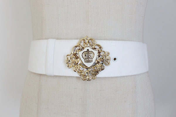 VINTAGE NAUTICAL WIDE BELT WHITE