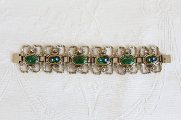 VINTAGE HAND MADE INLAY CHUNKY BRACELET