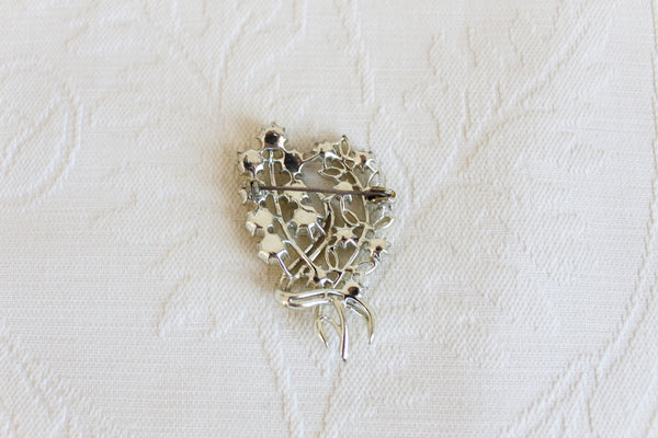 VINTAGE RHINESTONE ENAMEL BROOCH YELLOW