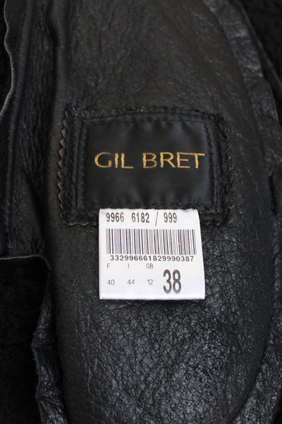 GIL BRET GENUINE SHEEPSKIN VINTAGE COAT BLACK - SIZE 10