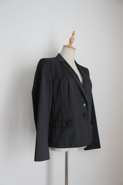 HUGO BOSS PINSTRIPE BLAZER GREY - SIZE 8