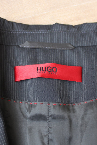 HUGO BOSS PINSTRIPE BLAZER GREY - SIZE 8