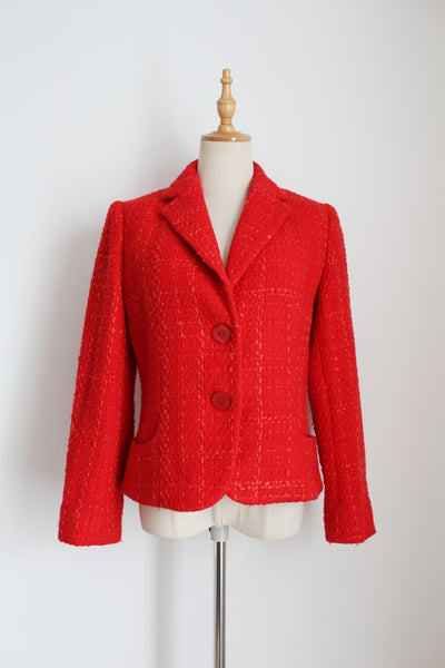 ROSNER WOOL BLEND BLAZER RED - SIZE 10