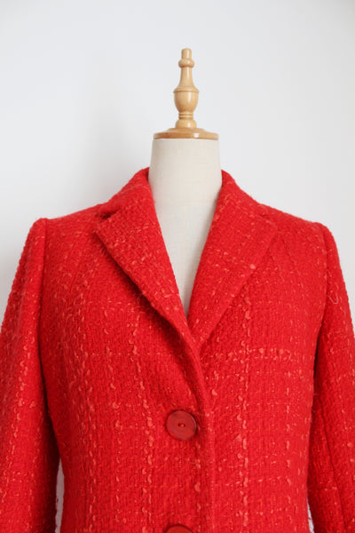 ROSNER WOOL BLEND BLAZER RED - SIZE 10