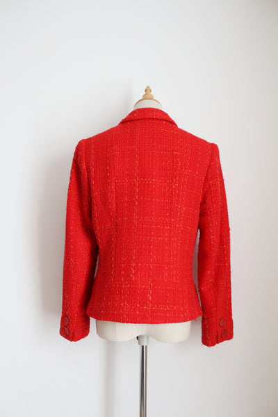 ROSNER WOOL BLEND BLAZER RED - SIZE 10