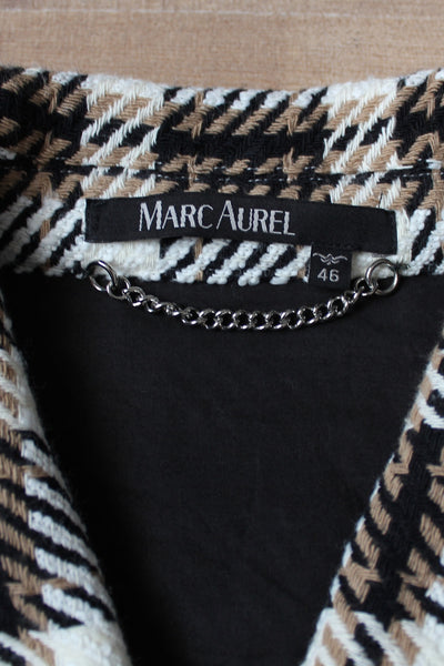 MARC AUREL PLAID FRINGE JACKET - SIZE 14