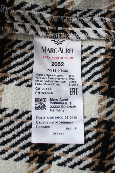 MARC AUREL PLAID FRINGE JACKET - SIZE 14