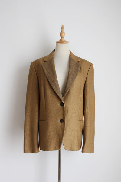 AIGNER WOOL BLAZER TAN - SIZE 14