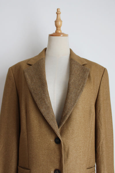 AIGNER WOOL BLAZER TAN - SIZE 14