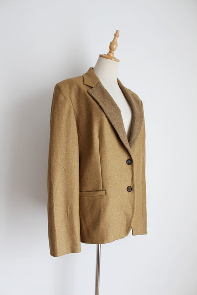 AIGNER WOOL BLAZER TAN - SIZE 14