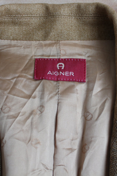 AIGNER WOOL BLAZER TAN - SIZE 14