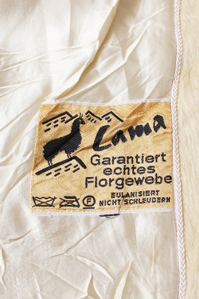 VINTAGE LLAMA WOOL COAT CREAM - SIZE 16