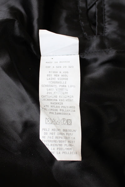 VINTAGE WOOL CASHMERE BELTED FAUX FUR COAT - SIZE 8