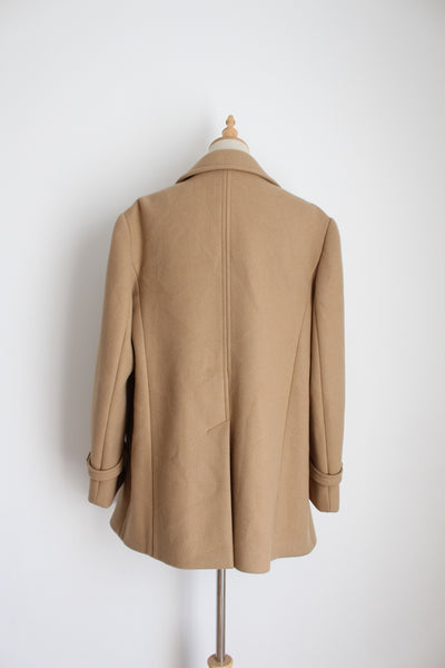 CYCLONE PARIS VINTAGE WOOL COAT BEIGE - SIZE 14