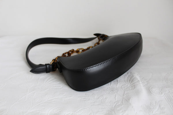 NEW TORTOISE SHELL CHAIN BAG BLACK