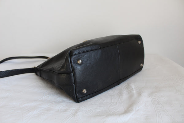 GENUINE LEATHER CHRISTIN HANDBAG BLACK