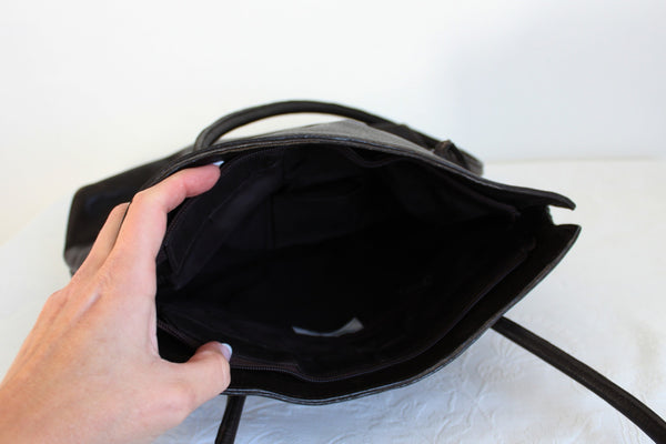 GENUINE LEATHER TOTE BAG BROWN