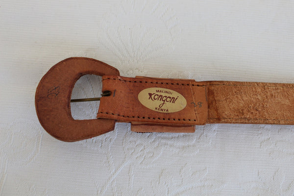 VINTAGE LEATHER BEADED BELT KENYA