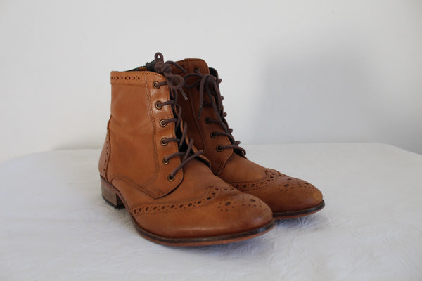 RARE EARTH GENUINE LEATHER ANKLE BOOTS - SIZE 7