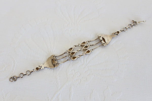 STERLING SILVER GEM STONE BRACELET