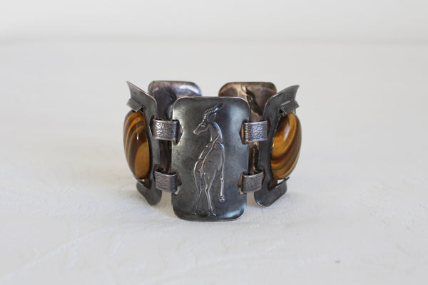 SILVER PLATED TIGERS EYE BRACELET