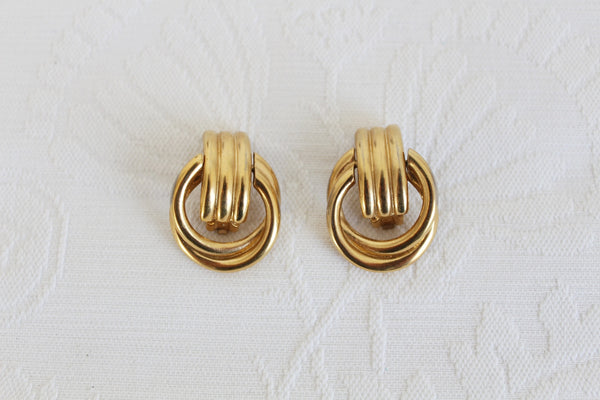 VINTAGE GOLD TONE KNOCKER EARRINGS