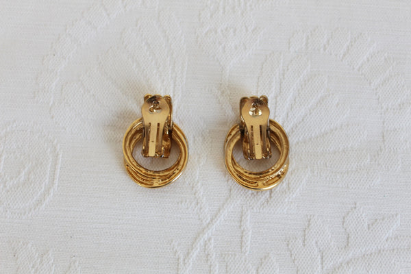 VINTAGE GOLD TONE KNOCKER EARRINGS