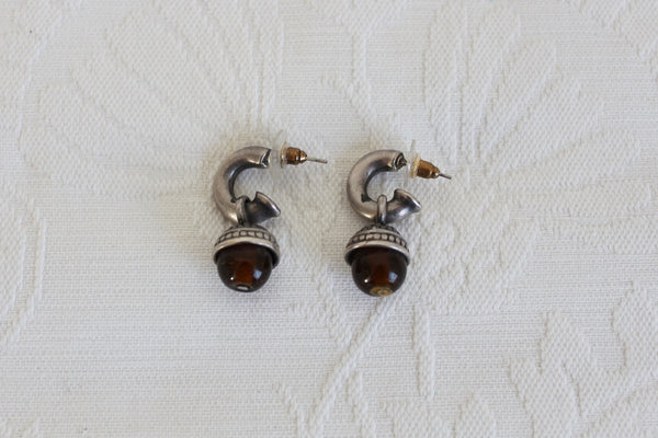 VINTAGE HALF HOOP DROP EARRINGS