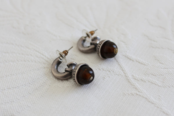 VINTAGE HALF HOOP DROP EARRINGS